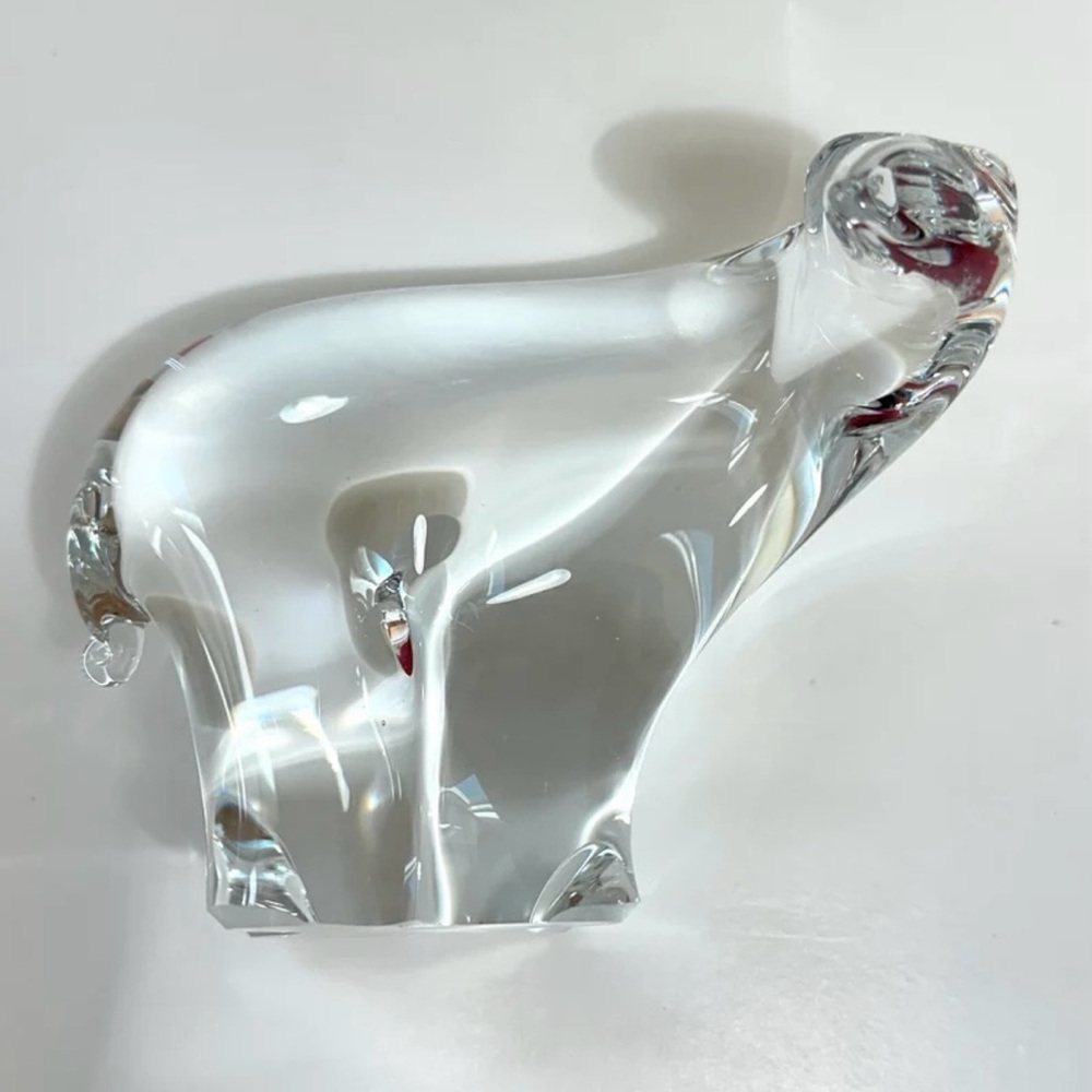 Vintage Clear Glass Polar Bear Figurine